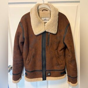Sixth June Paris Anthropologie shearling aviator Sherpa jacket coat s small